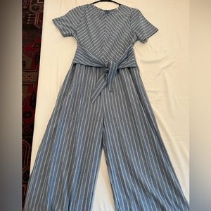 Pinkblush Chambray Wide leg Jumpsuit